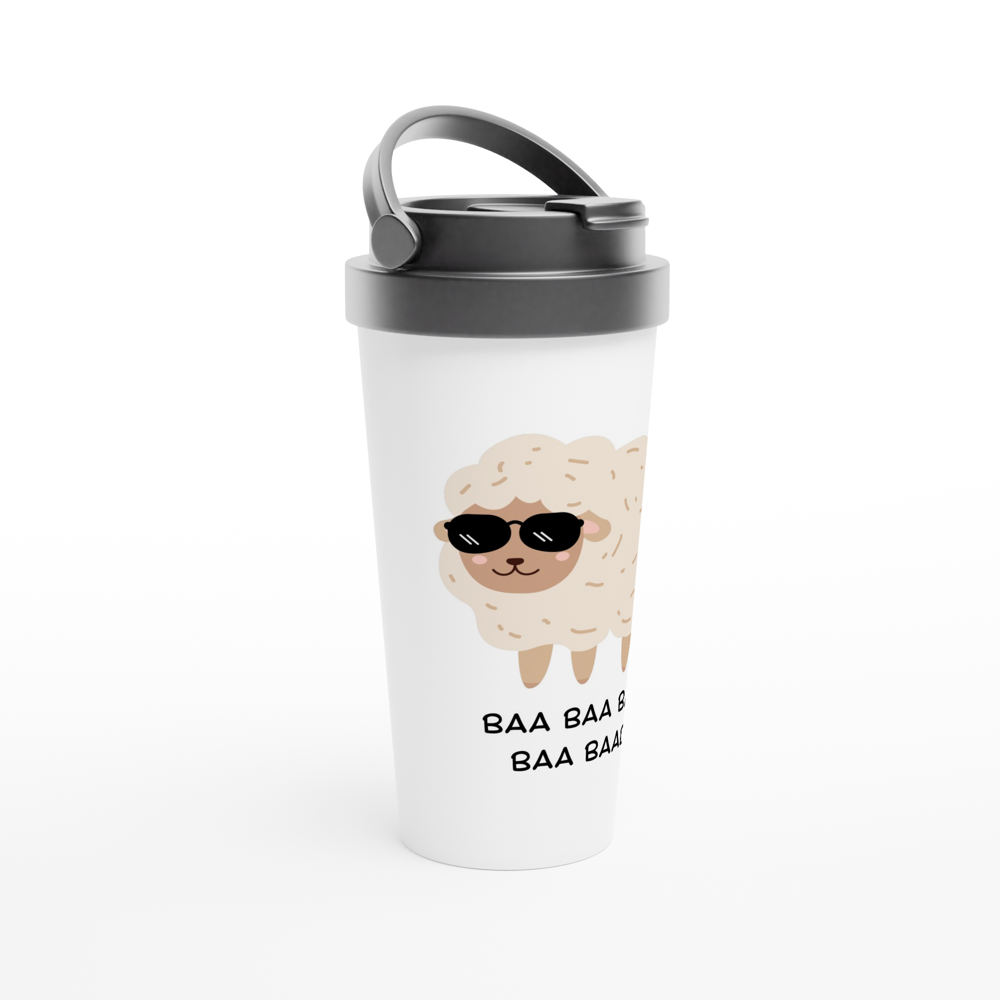 Baa Baa Baa Baa Baad - White 15oz Stainless Steel Travel Mug Travel Mug animal
