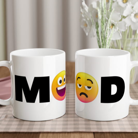 Mood Emoji - White 11oz Ceramic Mug White 11oz Mug