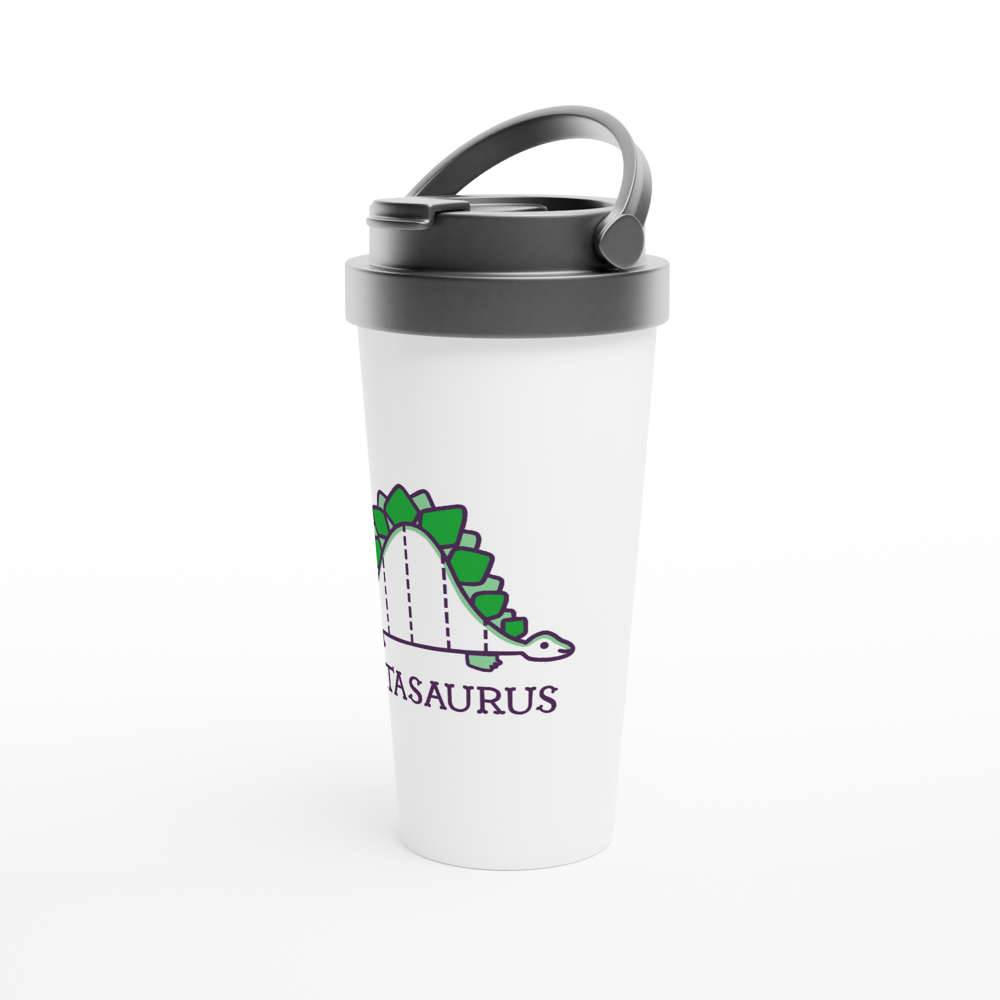 Statasaurus - White 15oz Stainless Steel Travel Mug Travel Mug animal Globally Fulfilled Maths Science