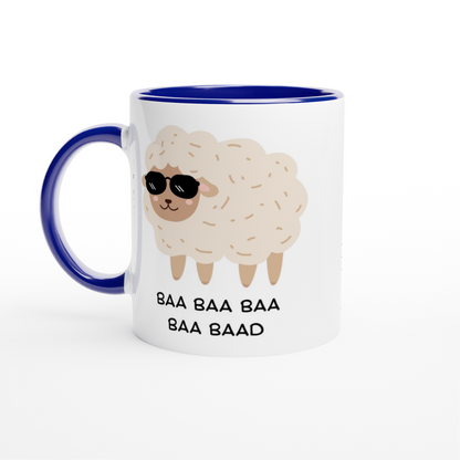 Baa Baa Baa Baa Baad - White 11oz Ceramic Mug with Color Inside ceramic blue Colour 11oz Mug animal