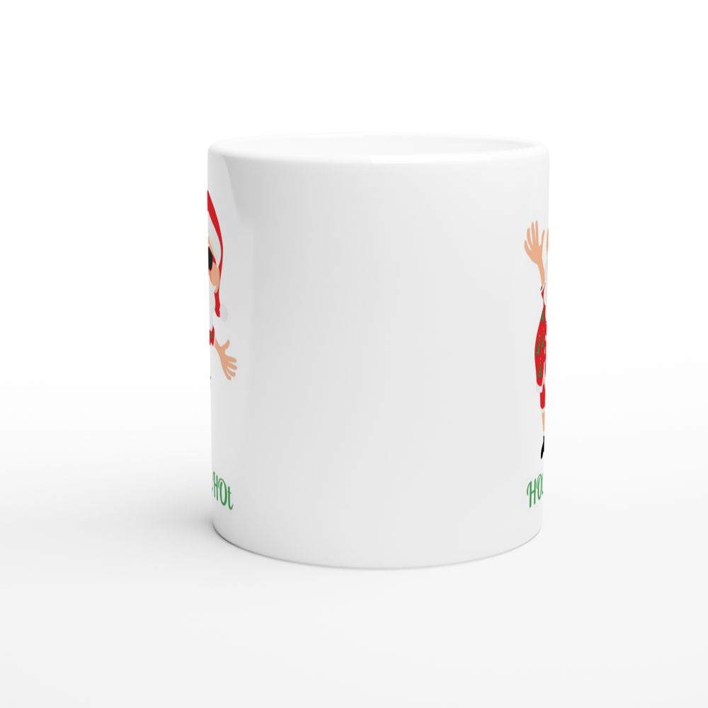 HOt HOt HOt - White 11oz Ceramic Mug Christmas White Mug Globally Fulfilled