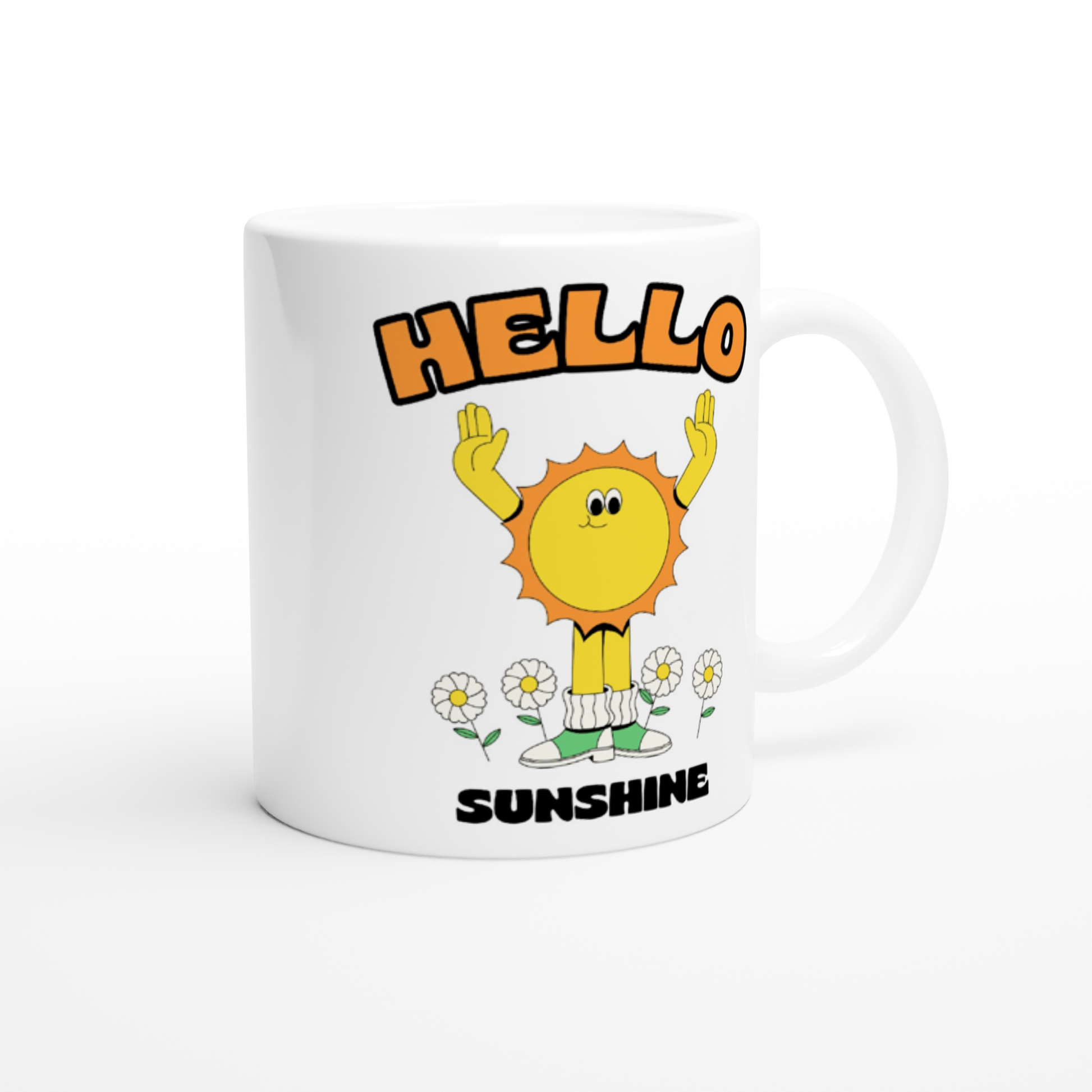 Hello Sunshine - White 11oz Ceramic Mug White 11oz Mug Globally Fulfilled