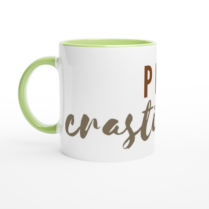Procrastinator - White 11oz Ceramic Mug with Colour Inside ceramic green Colour 11oz Mug Funny