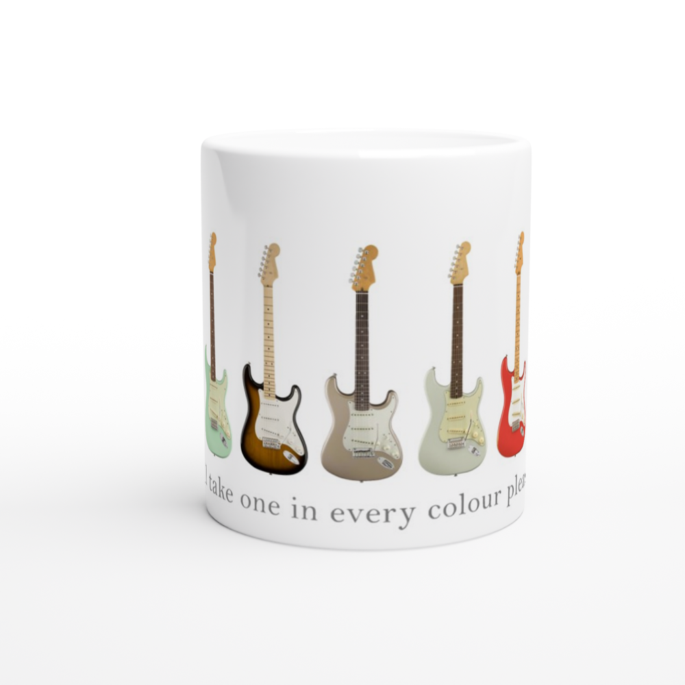Guitars In Every Colour - White 11oz Ceramic Mug White 11oz Mug