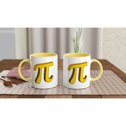 Pi - White 11oz Ceramic Mug with Colour Inside Colour 11oz Mug Maths Science