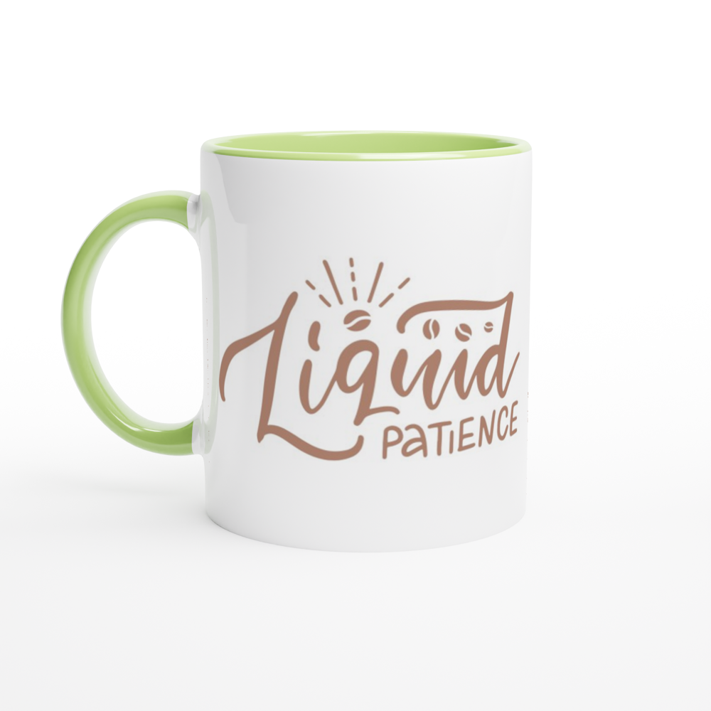 Liquid Patience - White 11oz Ceramic Mug with Colour Inside ceramic green Colour 11oz Mug Coffee