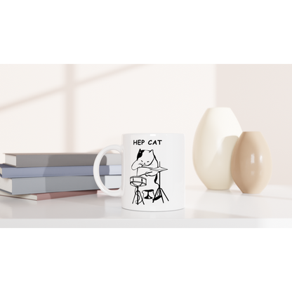 Hep Cat - White 11oz Ceramic Mug White 11oz Mug