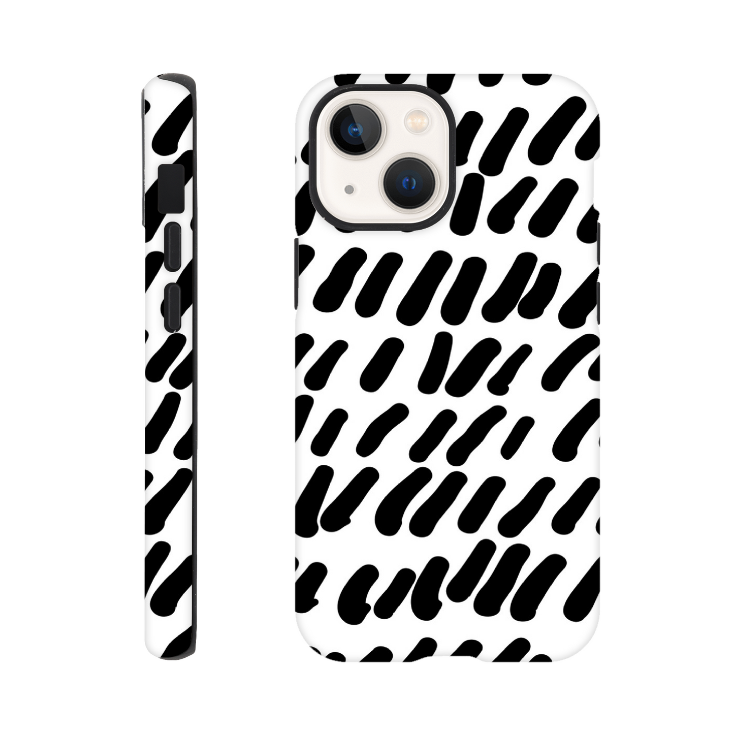 Black And White - Phone Tough Case iPhone 13 Mini Print Material