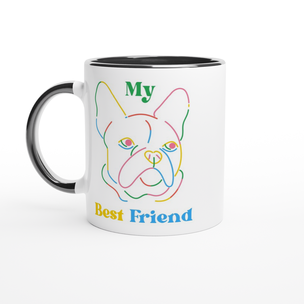 My Best Friend, Dog - White 11oz Ceramic Mug with Color Inside ceramic black Colour 11oz Mug animal