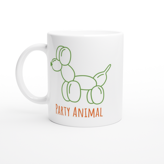 Party Animal - White 11oz Ceramic Mug White 11oz Mug