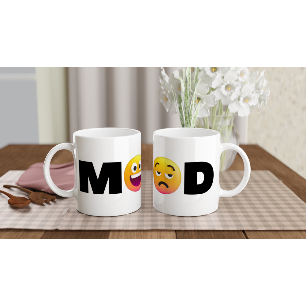 Mood Emoji - White 11oz Ceramic Mug White 11oz Ceramic Mug White 11oz Mug