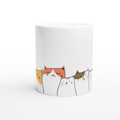 Cat Line - White 11oz Ceramic Mug White 11oz Mug