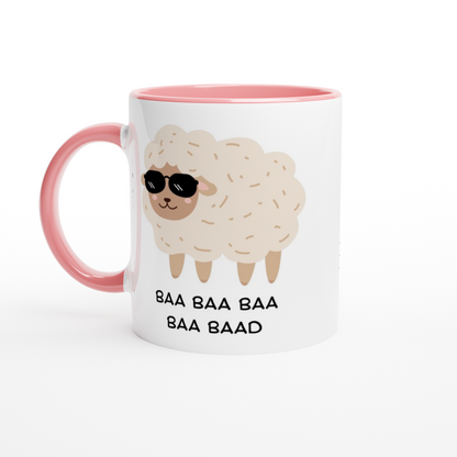 Baa Baa Baa Baa Baad - White 11oz Ceramic Mug with Color Inside ceramic pink Colour 11oz Mug animal