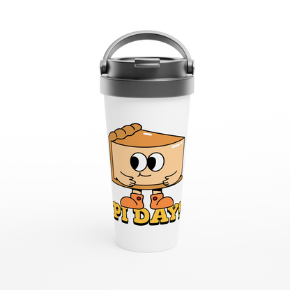 Pi Day - White 15oz Stainless Steel Travel Mug Travel Mug Globally Fulfilled Maths Science