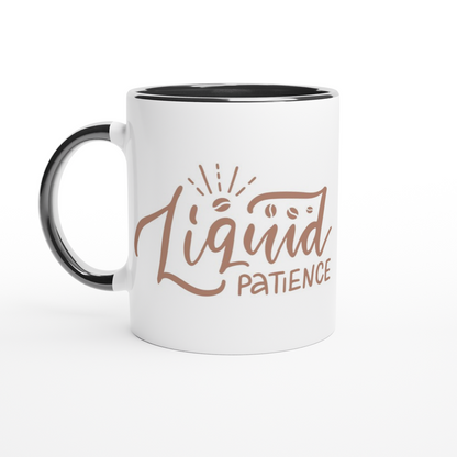 Liquid Patience - White 11oz Ceramic Mug with Colour Inside ceramic black Colour 11oz Mug Coffee