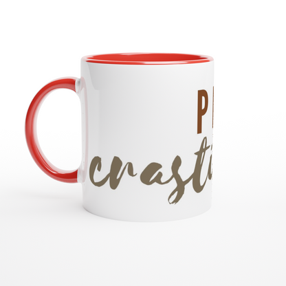 Procrastinator - White 11oz Ceramic Mug with Colour Inside ceramic red Colour 11oz Mug Funny