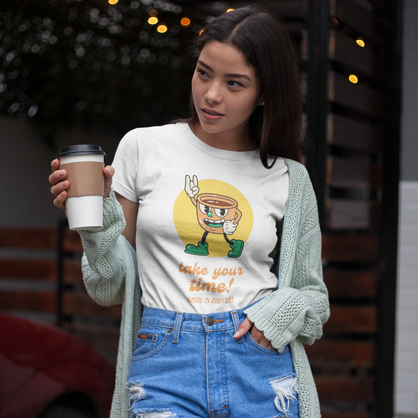 Take Your Time, Have A Coffee - Womens T-shirt Womens T-shirt Coffee