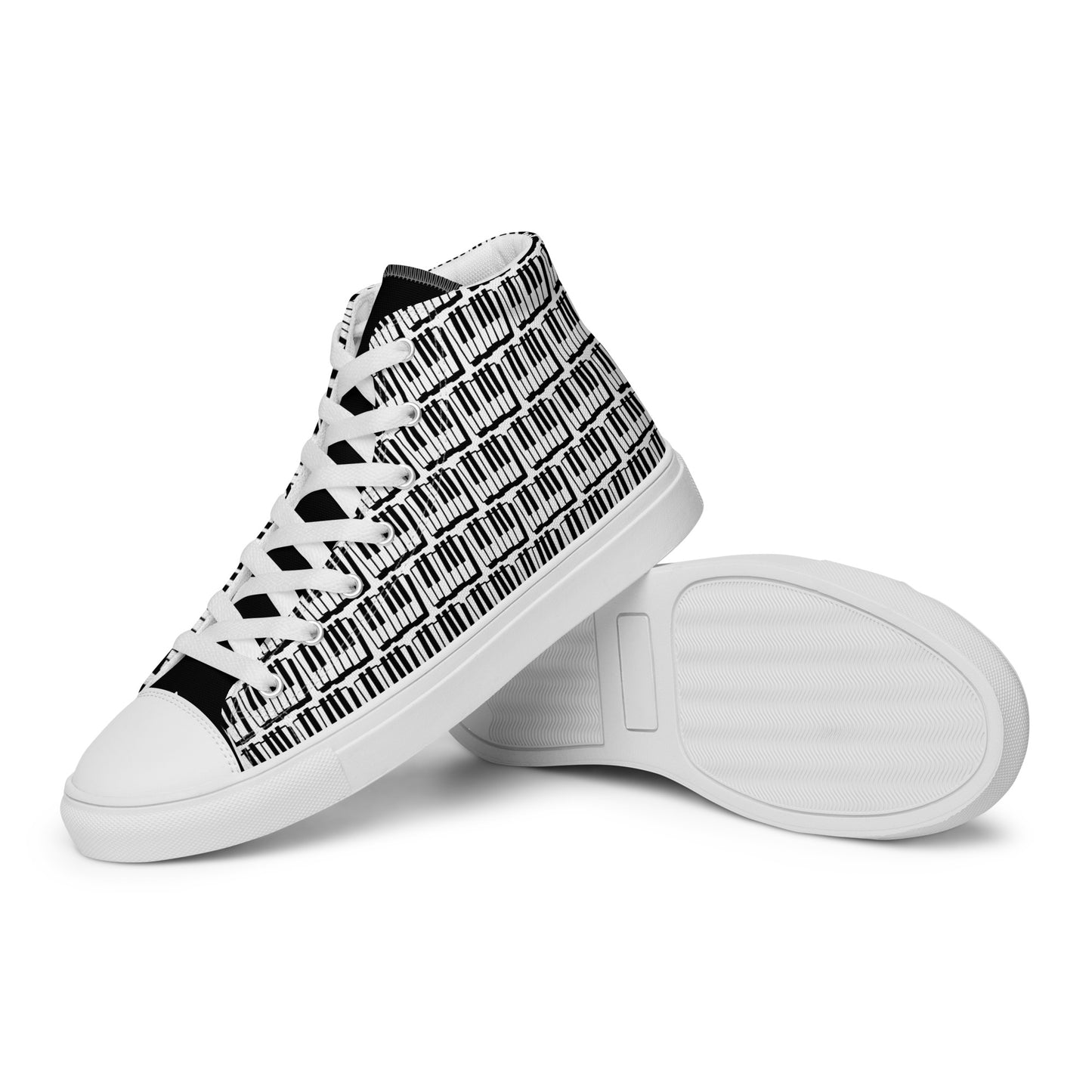 Piano Keyboard - Women’s high top canvas shoes Womens High Top Shoes Outside Australia