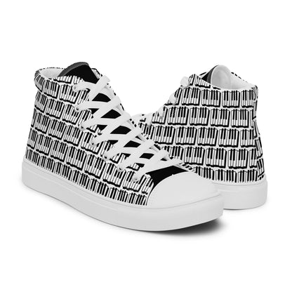 Piano Keyboard - Women’s high top canvas shoes Womens High Top Shoes Outside Australia