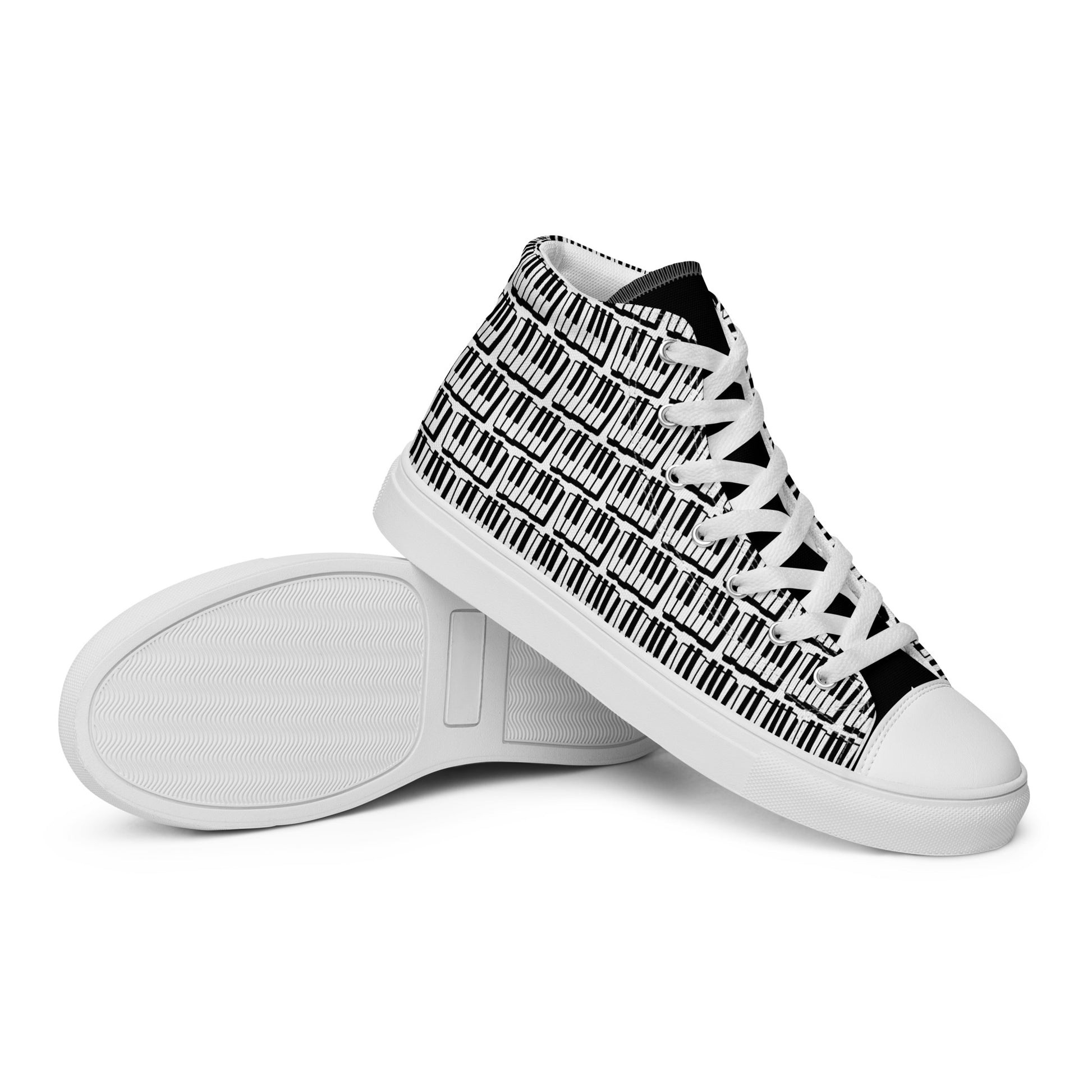 Piano Keyboard - Women’s high top canvas shoes Womens High Top Shoes Outside Australia Printed Offshore