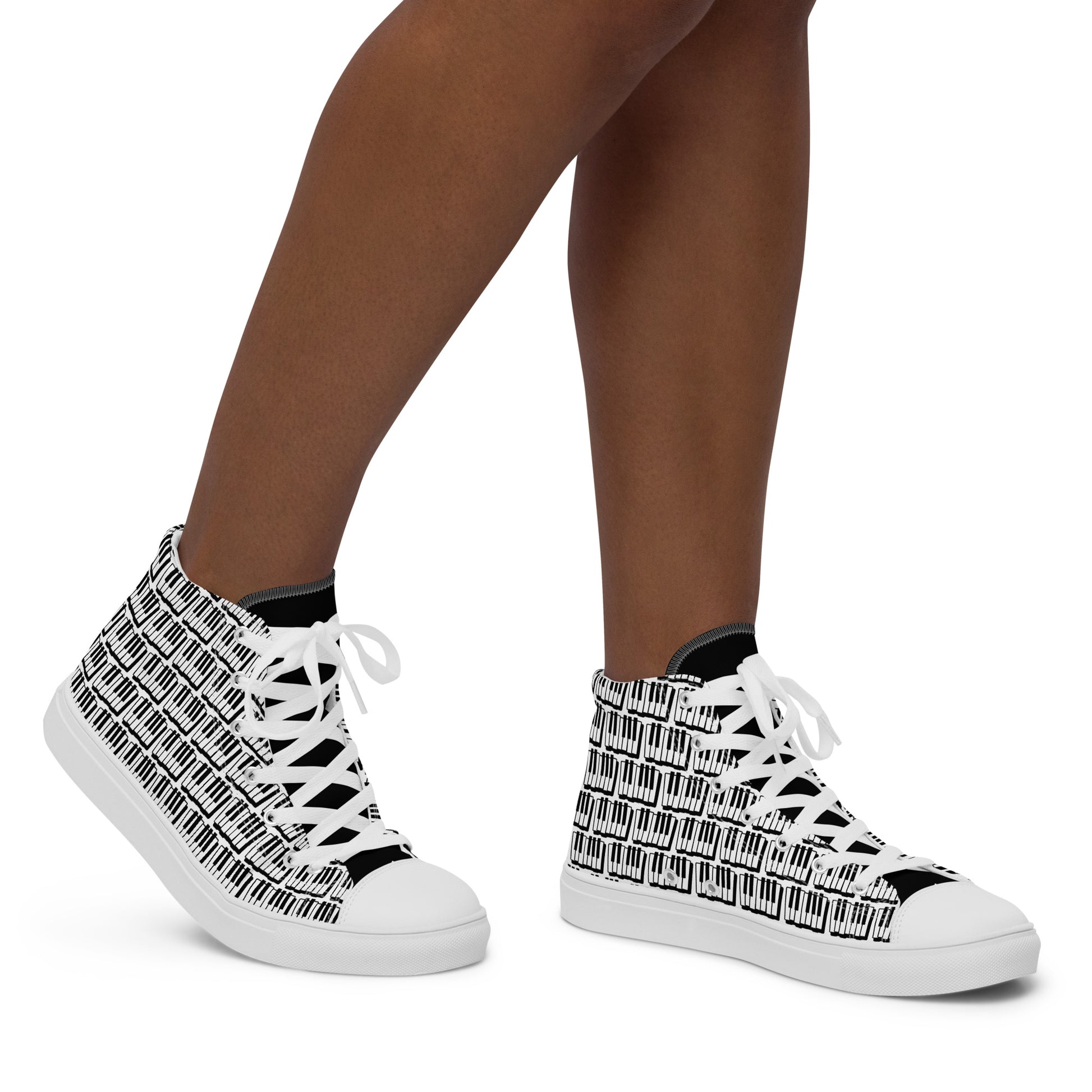 Piano Keyboard - Women’s high top canvas shoes Womens High Top Shoes Outside Australia Printed Offshore