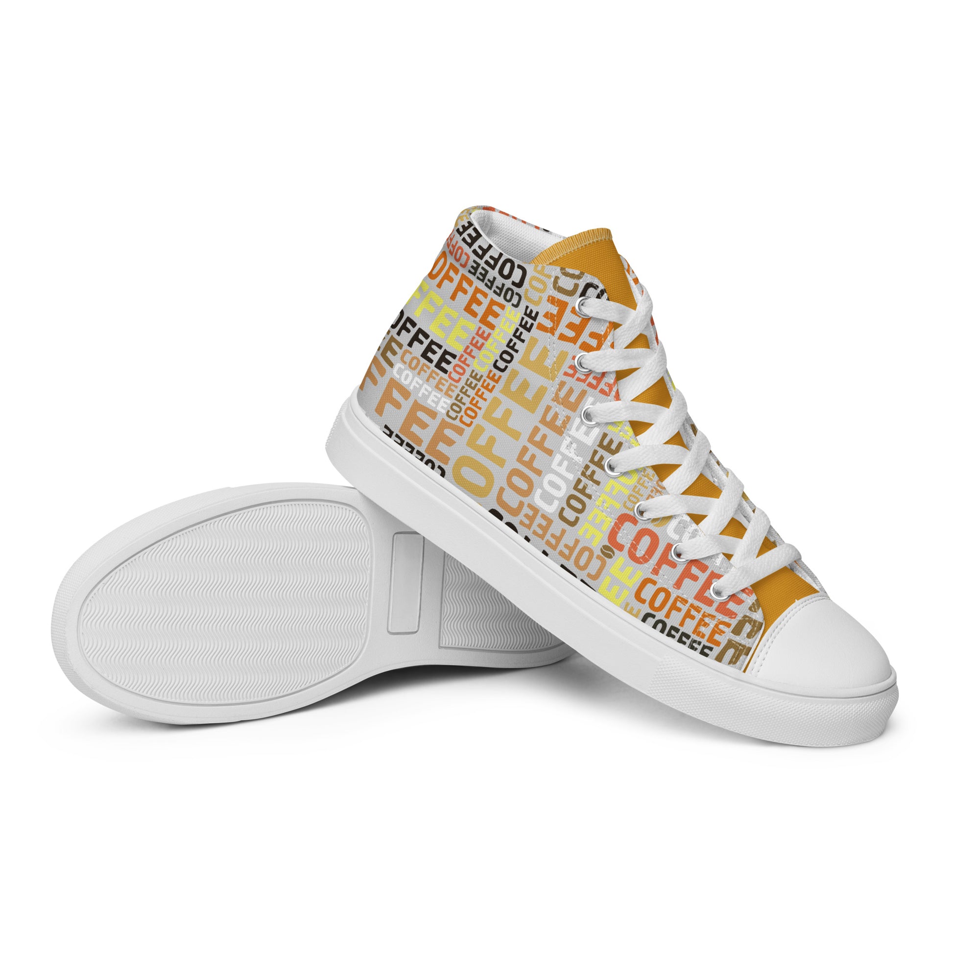 Coffee - Women’s high top canvas shoes Womens High Top Shoes Outside Australia