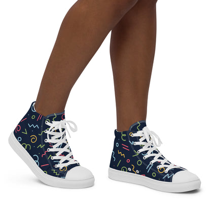 Squiggles - Women’s high top canvas shoes Womens High Top Shoes Outside Australia