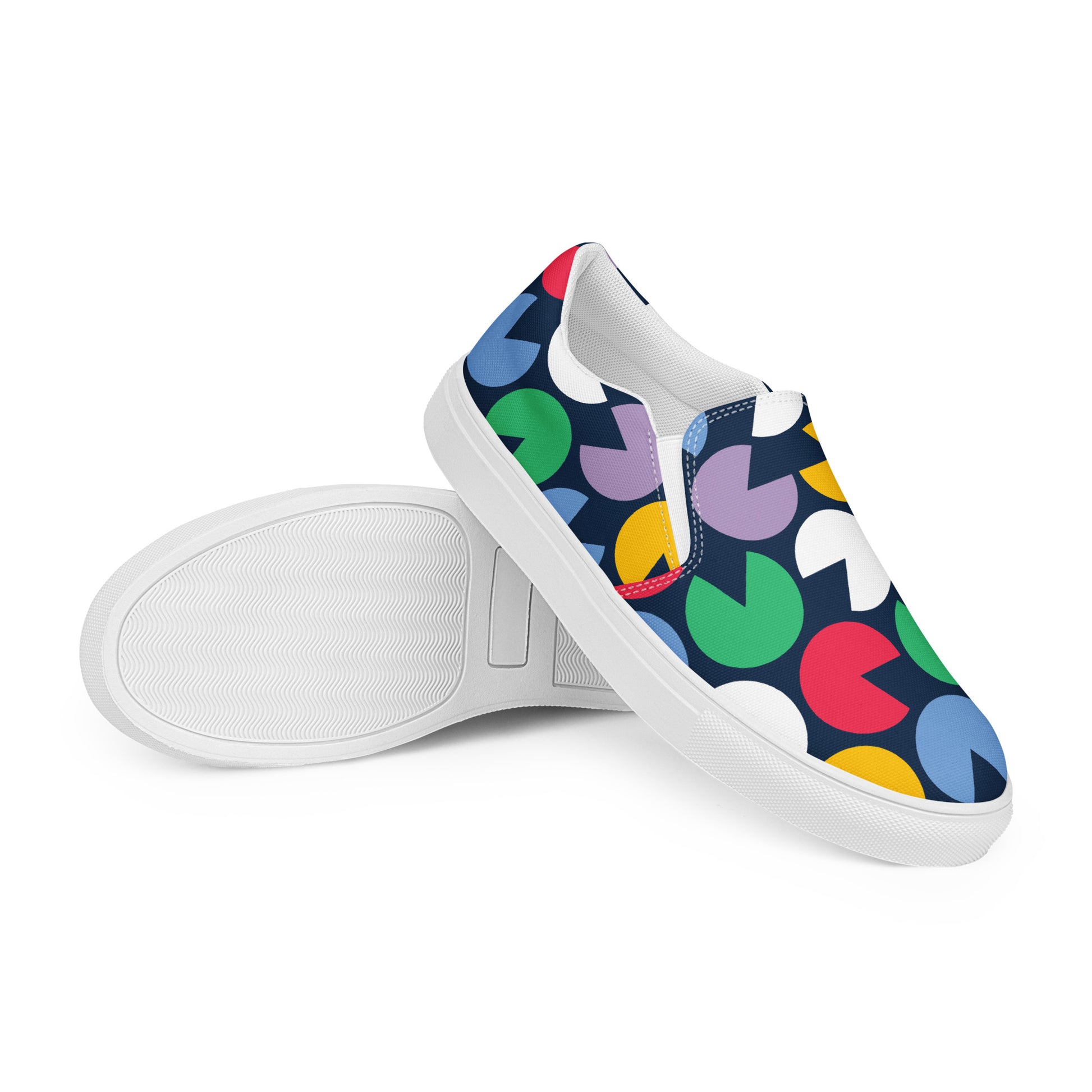 Hungry Circles - Women’s slip-on canvas shoes Womens Slip On Shoes Printed Offshore